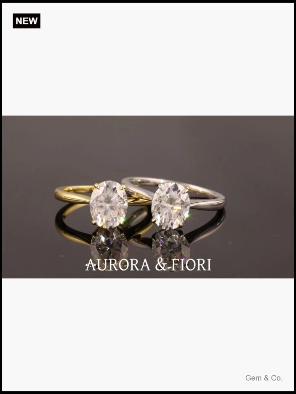1/2/3/4 CT Round Moissanite Engagement Ring, D Color VVS1, S925 Sterling